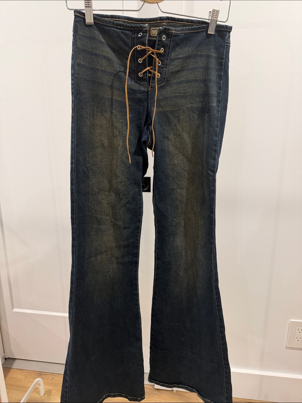 Garage western lace up flare jeans